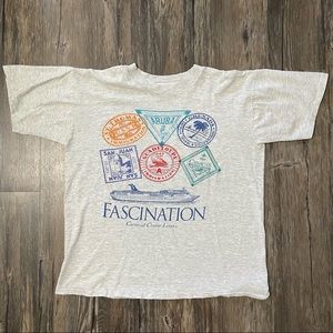 Vintage 90s Fascination Carnival Cruise Line Graphic Single Stitch Tee Men M-L